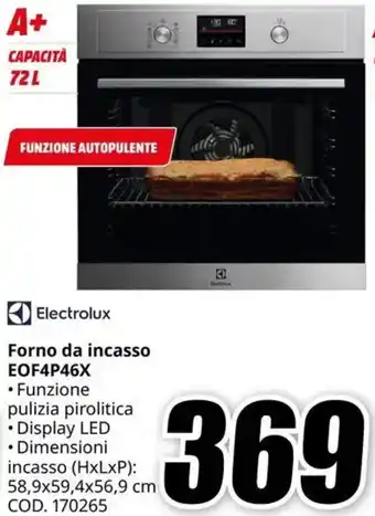 MediaWorld Electrolux Forno da incasso EOF4P46X offerta