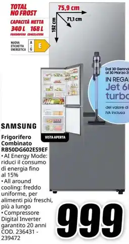 MediaWorld SAMSUNG Frigorifero Combinato RB50DG602ES9EF offerta