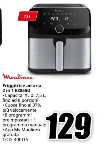 MediaWorld Moulinex Friggitrice ad aria 2 in 1 EZ855D offerta