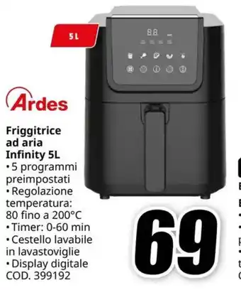 MediaWorld Ardes Friggitrice ad aria Infinity 5L offerta