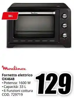 MediaWorld Moulinex Fornetto elettrico OX4648 offerta