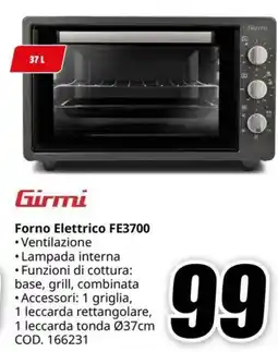 MediaWorld Girmi Forno Elettrico FE3700 offerta