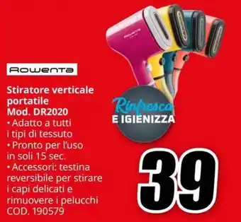 MediaWorld Rошепта Stiratore verticale portatile Mod. DR2020 offerta