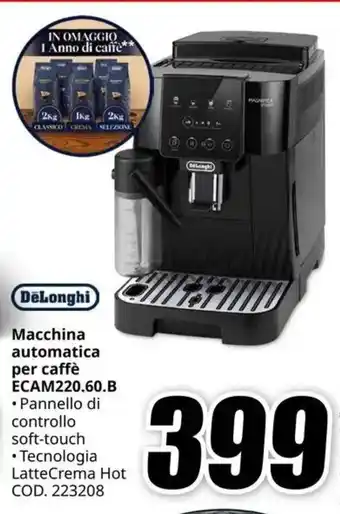 MediaWorld DeLonghi Macchina automatica per caffè ECAM220.60.B offerta