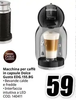 MediaWorld NESCAFE Macchina per caffè in capsule Dolce Gusto EDG.155.BG offerta