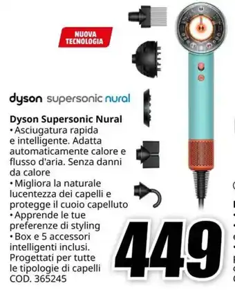 MediaWorld Dyson Supersonic Nural offerta