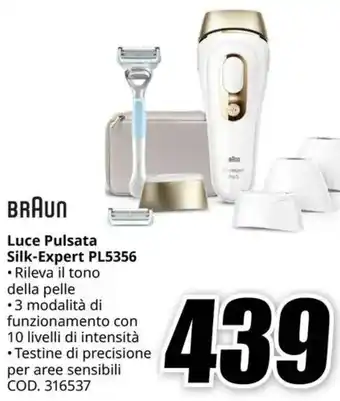 MediaWorld BRAUN Luce Pulsata Silk-Expert PL5356 offerta