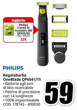 MediaWorld PHILIPS OneBlade QP6541/15 offerta