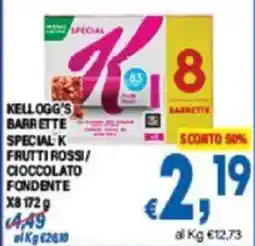 DEM Kellogg's barrette special k frutti rossi cioccolato fondente offerta