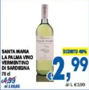 DEM Santa maria la palma vino vermentino di sardegna offerta