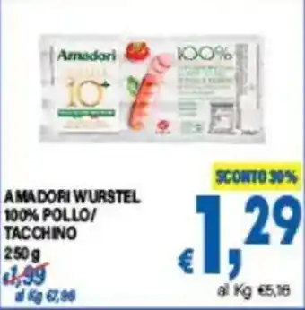 DEM Amadori wurstel 100% pollo/ tacchino offerta