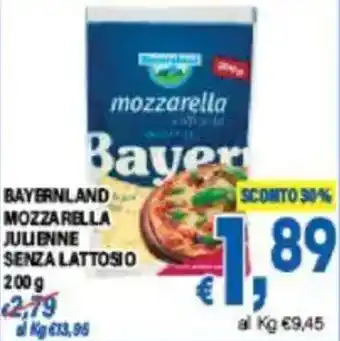 DEM Bayernland mozzarella julienne senza lattosio offerta