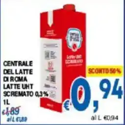 DEM Centrale del latte di roma latte uht scremato 0,3% offerta