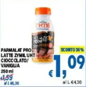 DEM Parmalat pro latte zymil uht cioccolato! vaniglia offerta