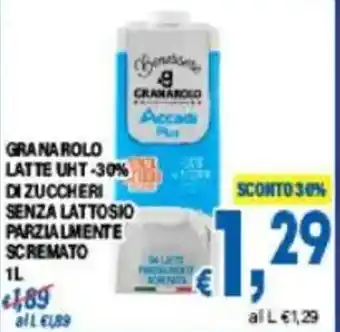 DEM Grana rolo latte uht-30% di zuccheri senza lattosio parzialmente scremato offerta