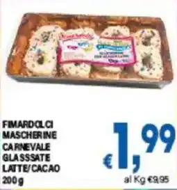 DEM Fimardolci mascherine carnevale glasssate latte/cacao offerta