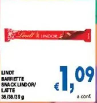 DEM Lindt barrette snack lindor/ latte offerta