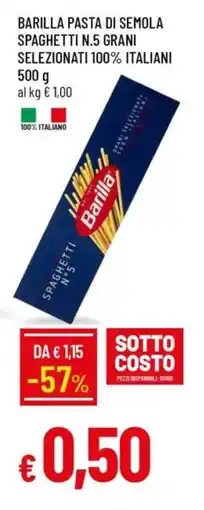 IperFamila Barilla pasta di semola spaghetti n.5 grani selezionati 100% italiani offerta