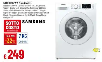 IperFamila SAMSUNG WW70AGAS21TE offerta