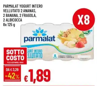 IperFamila Parmalat yogurt intero vellutato 2 ananas, 2 banana, 2 fragola, 2 albicocca offerta