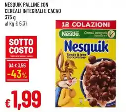 IperFamila Nesquik palline con cereali integrali e cacao offerta