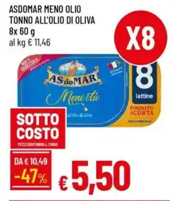 IperFamila Asdomar meno olio tonno all'olio di oliva offerta