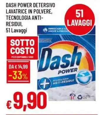 IperFamila Dash power detersivo lavatrice in polvere, techologia anti-residui offerta