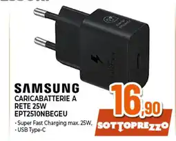 Ipercoop SAMSUNG CARICABATTERIE A RETE 25W EPT2510NBEGEU offerta