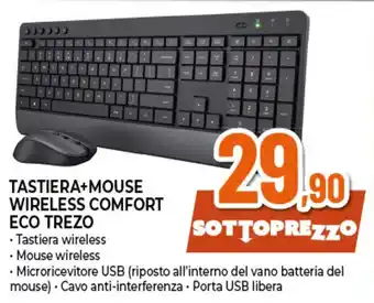 Ipercoop Tastiera+mouse wireless comfort eco trezo offerta