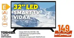 Ipercoop Toshiba tv led 32" 32wv3463da offerta