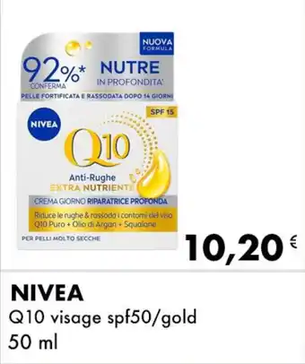 Iper Tosano NIVEA Q10 visage spf50/gold offerta