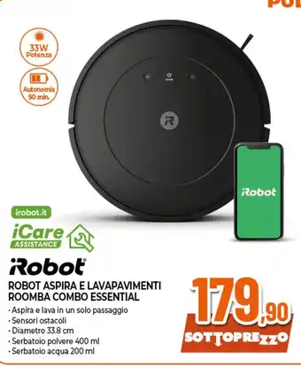 Ipercoop Robot aspira e lavapavimenti roomba combo essential offerta