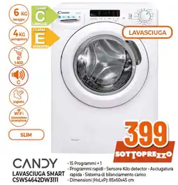 Ipercoop Candy lavasciuga smart CSW65642DW3111 offerta