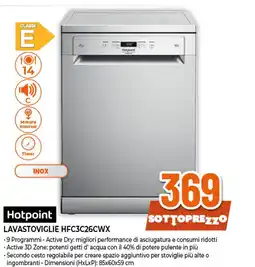 Ipercoop Hotpoint LAVASTOVIGLIE HFC3C26CWX offerta