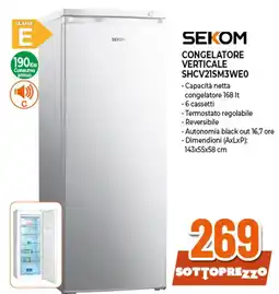 Ipercoop Sekom congelatore verticale SHCV21SM3WEO offerta