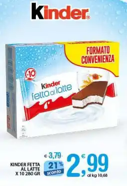 Qui Discount Kinder fetta al latte offerta