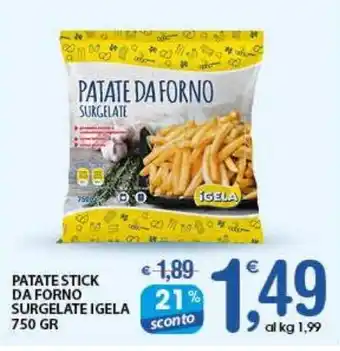 Qui Discount Patate stick da forno surgelate IGELA offerta