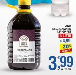 Qui Discount Vino negroamaro 12° igp pet offerta