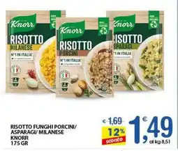 Qui Discount Risotto funghi porcini/ asparagi/milanese KNORR offerta