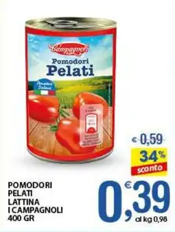 Qui Discount Pomodori pelati lattina I CAMPAGNOLI offerta