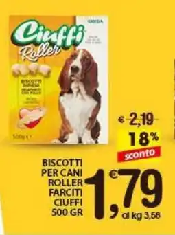 Qui Discount Biscotti per cani roller farciti CIUFFI offerta