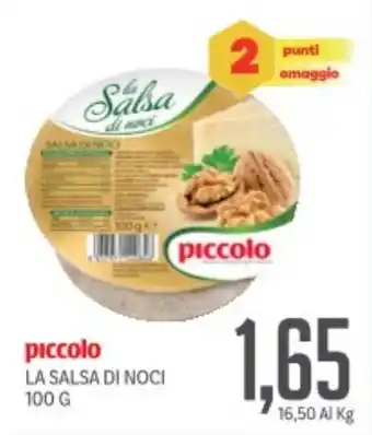 Supermercati Piccolo Piccolo la salsa di noci offerta