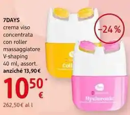 dm drogerie markt 7days crema viso concentrata con roller massaggiatore v-shaping, assort. anziché offerta