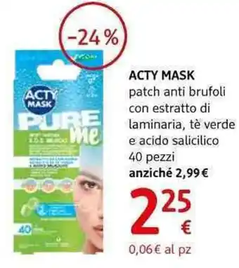 dm drogerie markt ACTY MASK patch anti brufoli con estratto di laminaria, tè verde e acido salicilico 40 pezzi offerta