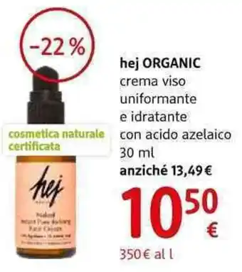 dm drogerie markt Hej organic crema viso uniformante e idratante con acido azelaico offerta