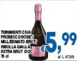 DEM Tienimenti civa prosecco rose'/ millesimato brut/ ribolla gialla extra brut doc offerta