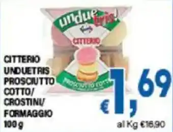 DEM Citterio unduetris prosciutto cotto/ crostini/ formaggio offerta