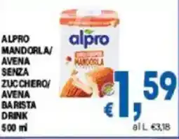 DEM Alpro mandorla/ avena senza zucchero/ avena barista drink offerta