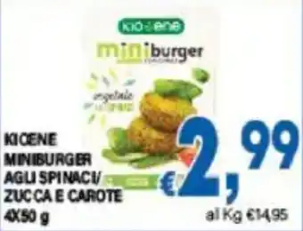 DEM Kioene miniburger agli spinaci/ zucca e carote offerta