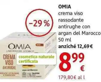 dm drogerie markt Omia crema viso rassodante antirughe con argan del Marocco offerta